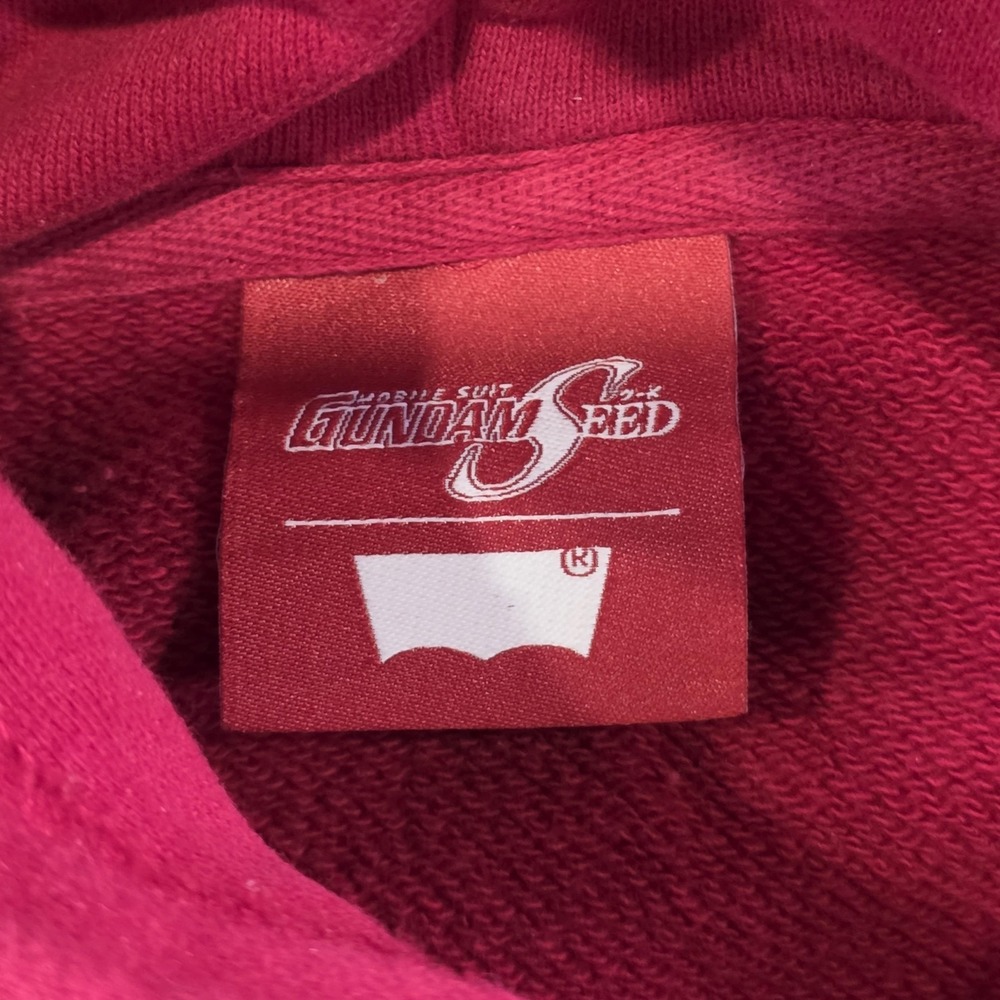 Levi Strauss Hoodie Mens Medium Red Mobile Suit Gundam Seed Anime Sweatshirt - Picture 6 of 15